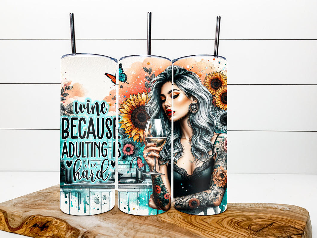 Wine adulting tumbler