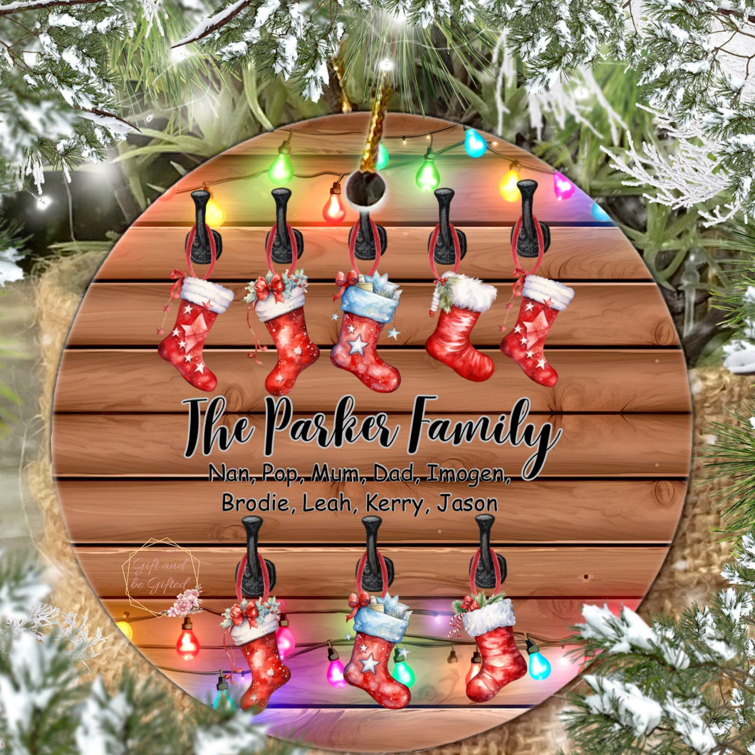 Family stockings large family ornament