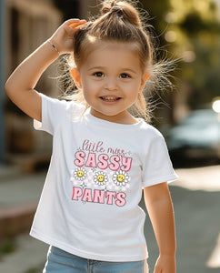 Kids sunflower sassy pants tee