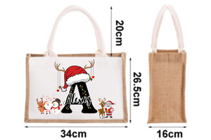 Christmas inital tote bag