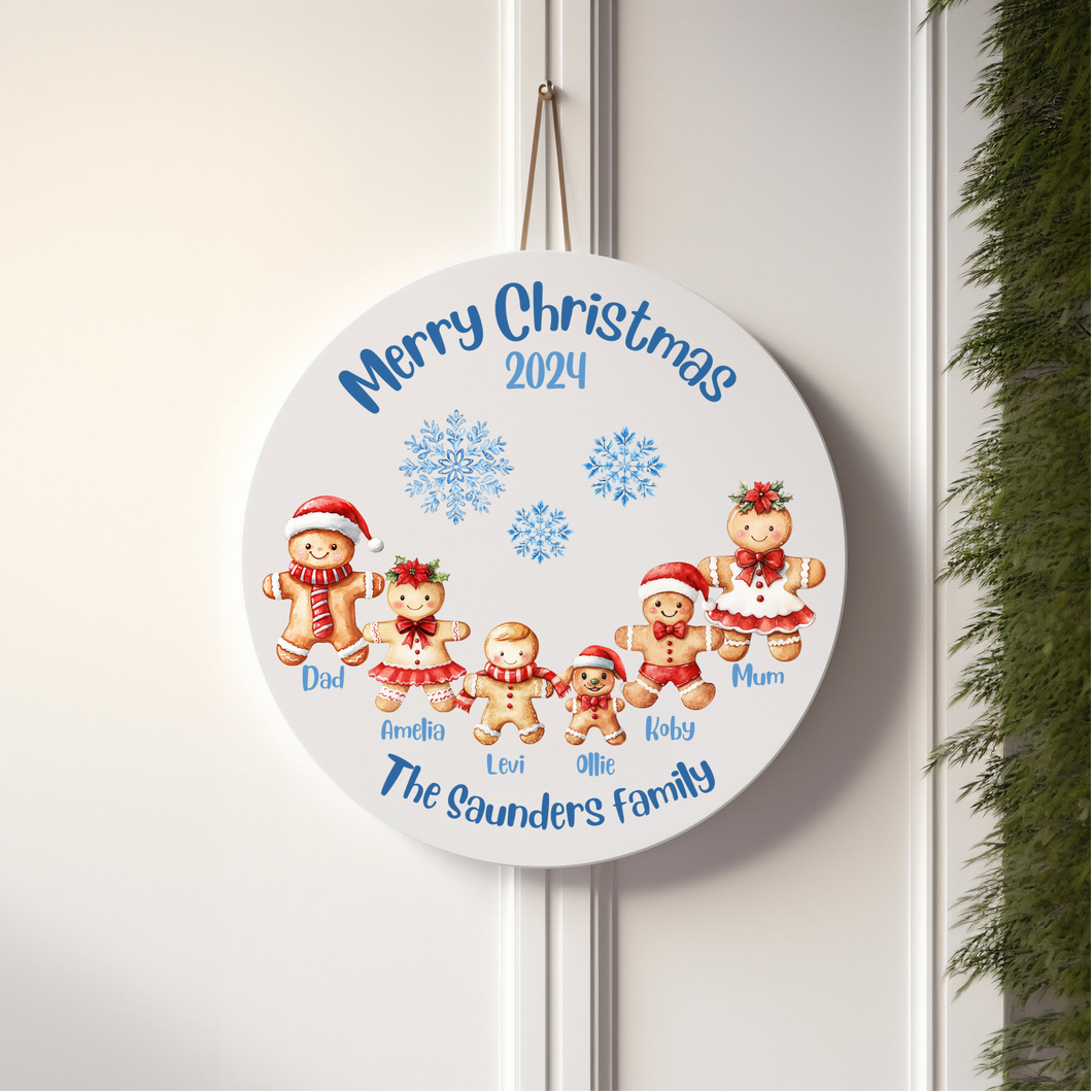 Gingerbread family sign