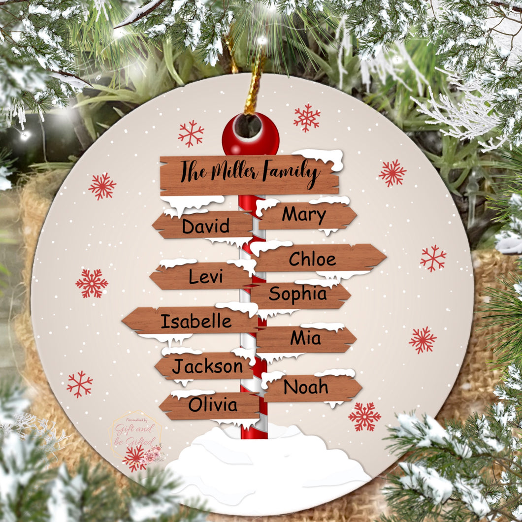 Sign family ornament