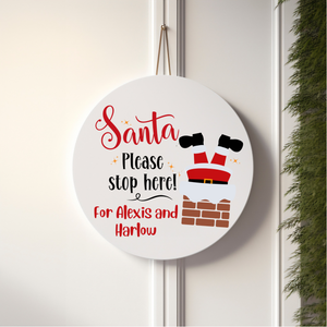 Santa stop here sign