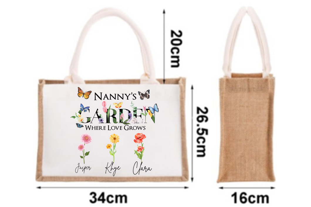 Family garden tote bag