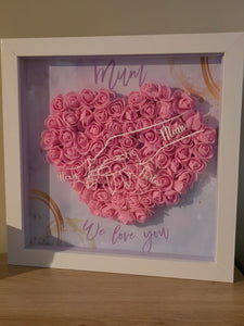 Hands frame with foam roses