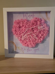 Hands frame with foam roses