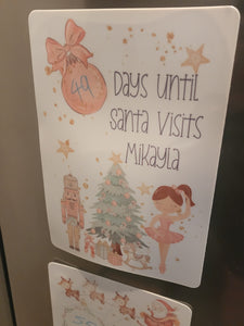 Ballerina Christmas countdown board