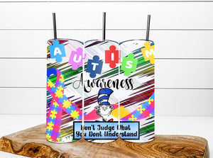 Autism awareness tumbler