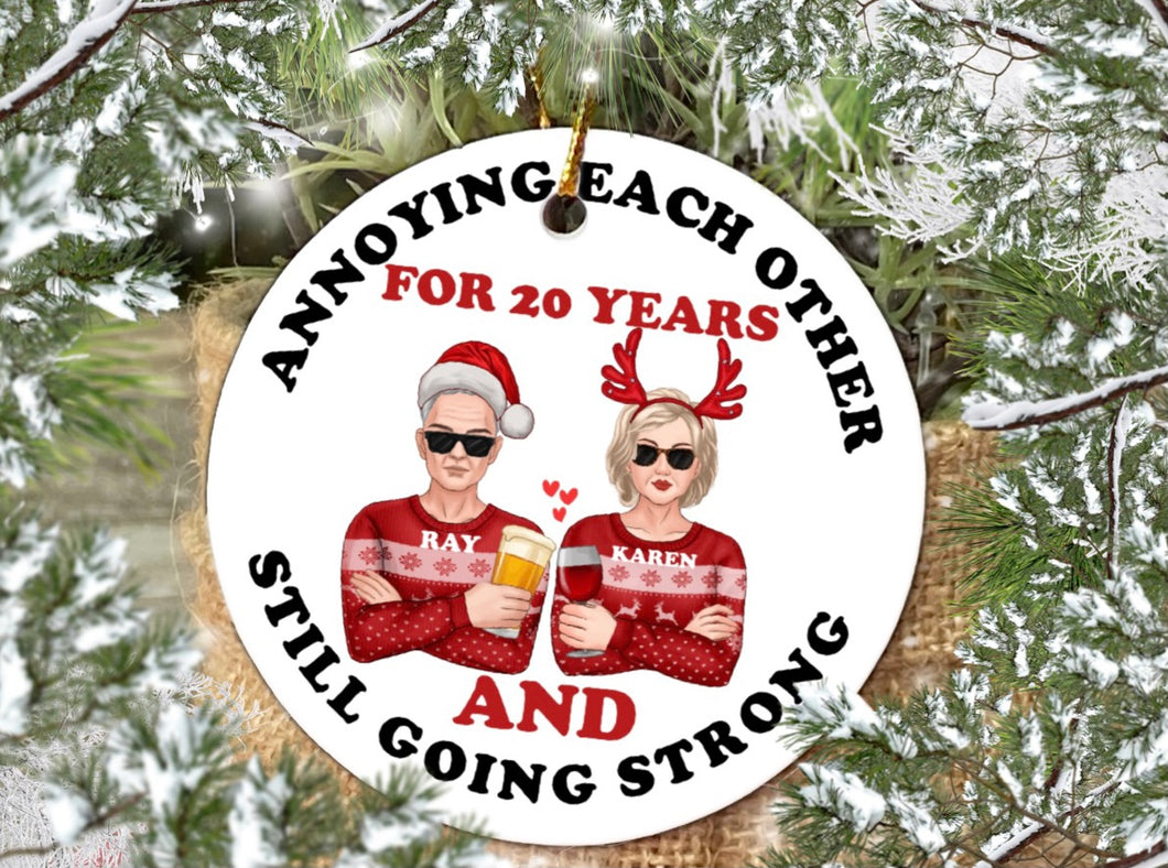 Couple annoying each other ornament