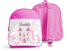 Load image into Gallery viewer, Pink horse personalised backpack
