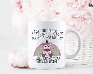 Back up unicorn mug